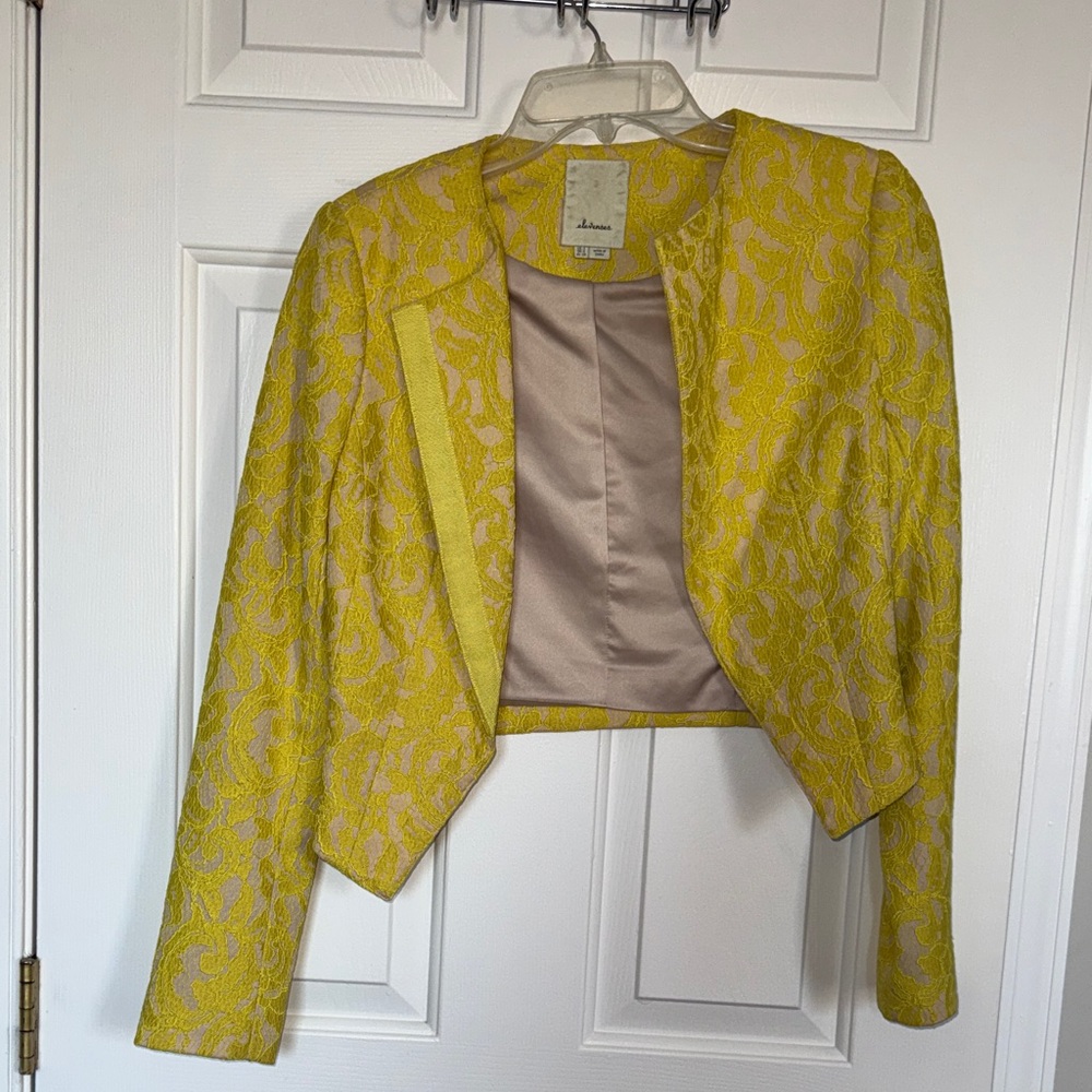 Yellow Lace Blazer
